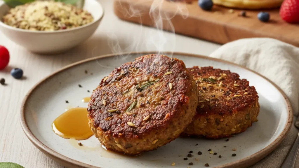 Vegan Breakfast Sausagein aplat for serve