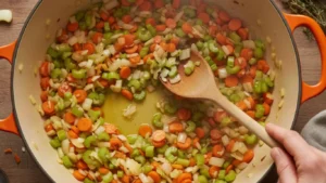 Sauté Aromatics: Heat the olive oil in a large pot or Dutch oven over medium heat