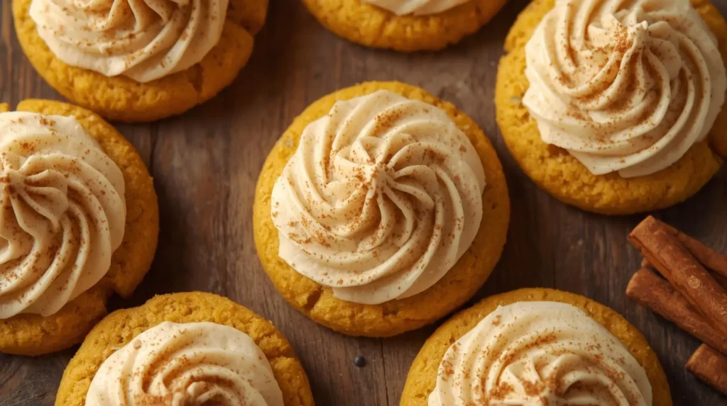 Delicious soft pumpkin cookies with a creamy cinnamon frosting