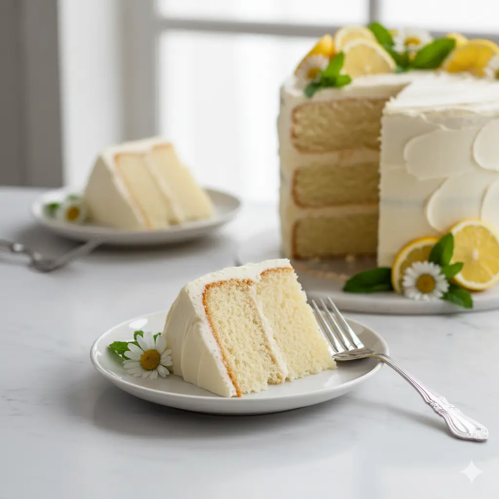 Vegan Lemon Cake With Lemon Cream Cheese Frosting