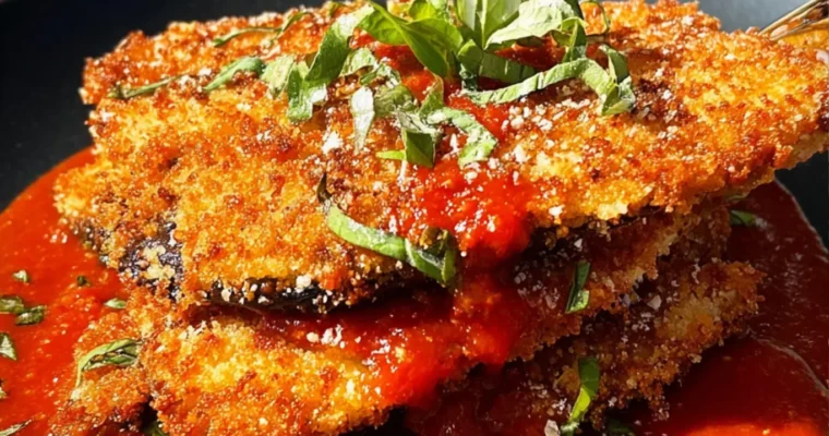 Crispy Eggplant Schnitzel with Tomato Sauce