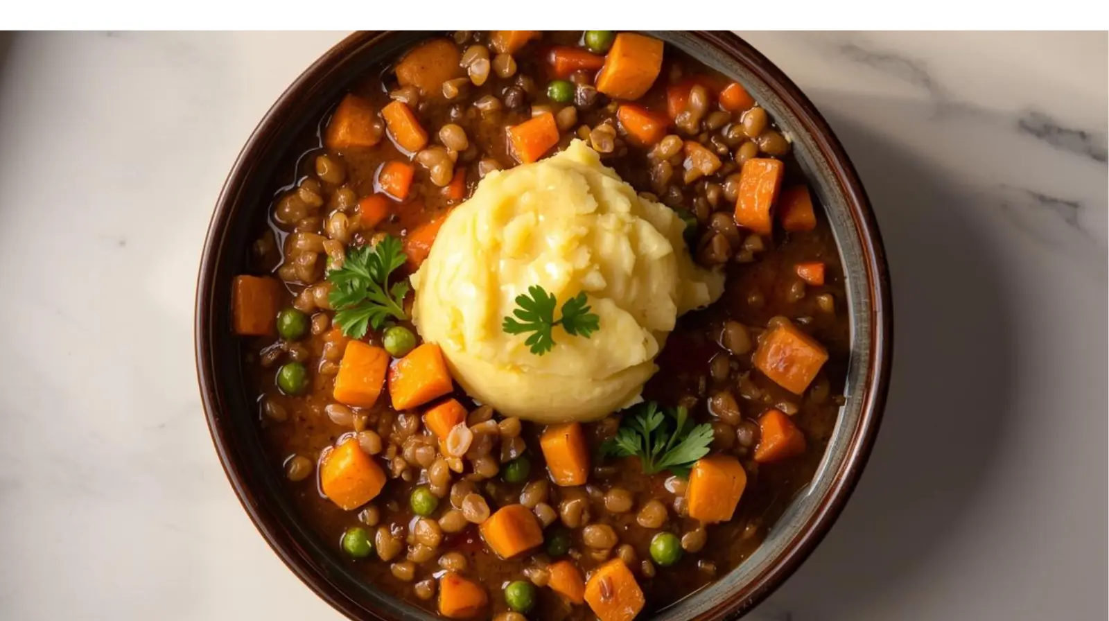 Hearty Lentil Stew with Creamy Mashed Potatoes